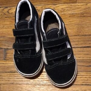 Vans Black and White Sneakers with Iconic Side Stripe
